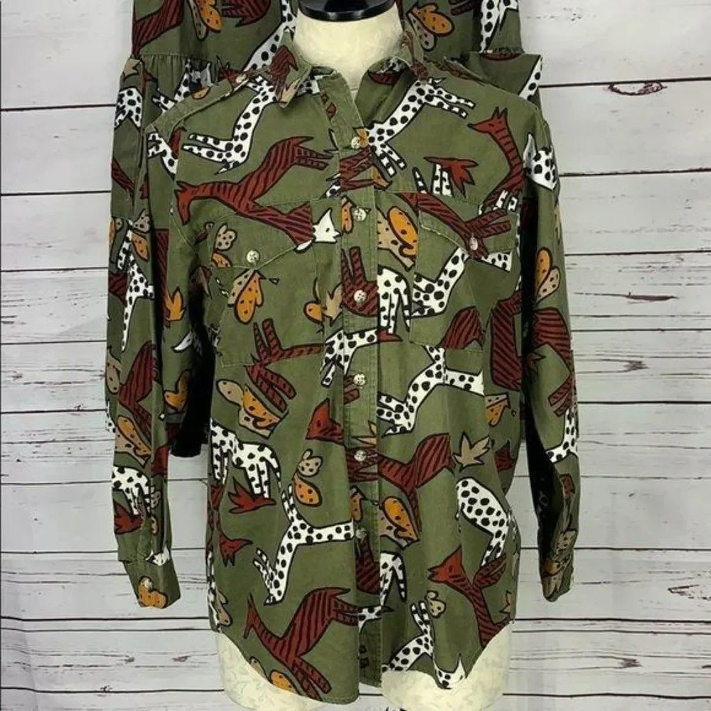 Vintage C.C. Company Women's Cottage Core Animal Print‎ Skirt Set Size Small